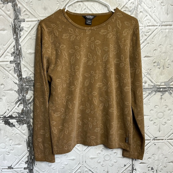 Woolrich Tops - Woolrich Tan Leaf Pattern layering top